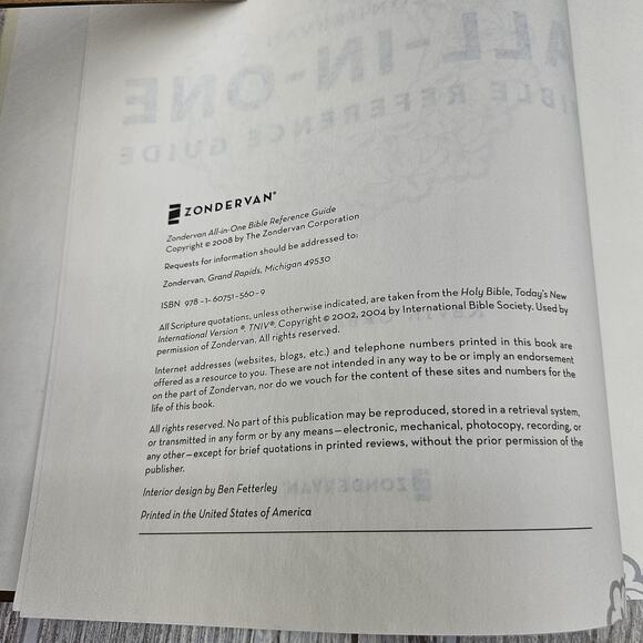 Zondervan All-In-One Bible Reference Guide Kevin Green Hardcover Concordance Top - Picture 8 of 11